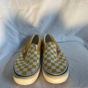 Yellow and White Checkered Vans